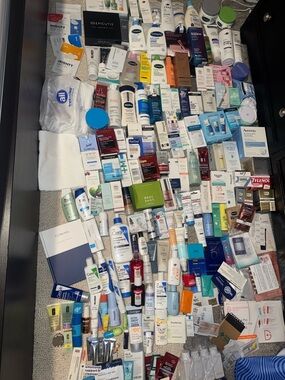 Assorted Skincare and Personal Care Collection - Multi-Brand, White/Blue Accents